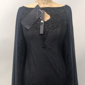 NEW Punk Rave Gothic Victorian Dress with Cape